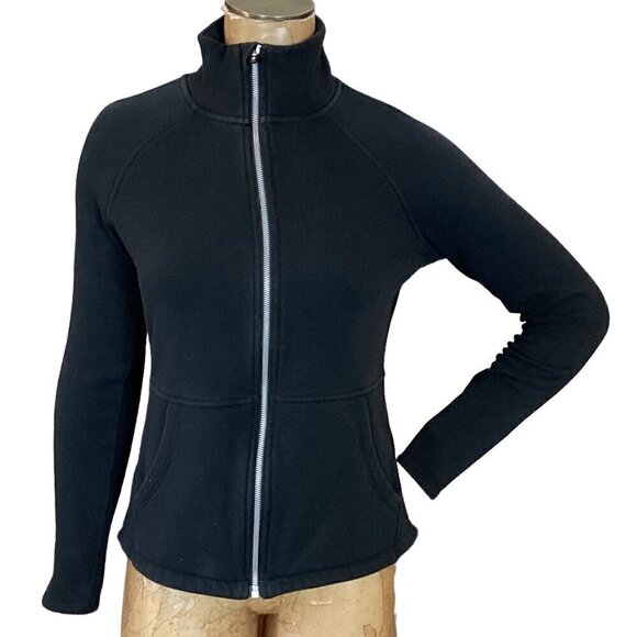 Skechers Go Walk Fleece Full Zip Jacket Sz S Black 71M - Picture 2 of 8